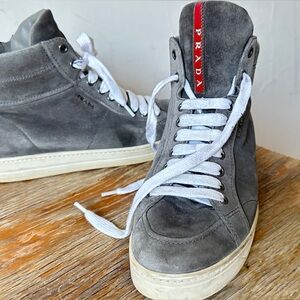 Prada Women’s Gray High-Top Sneakers